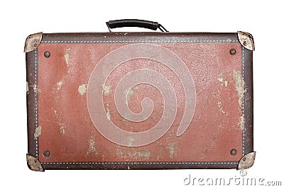 Old worn traveling suitcase Stock Photo