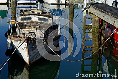 Old yacht in need of tender loving care, New Zealand Stock Photo