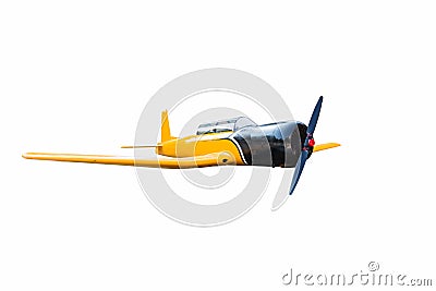 Old yellow plane isolated Stock Photo