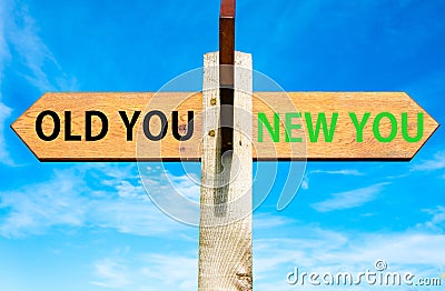 Old You and New You, Life change conceptual image Stock Photo