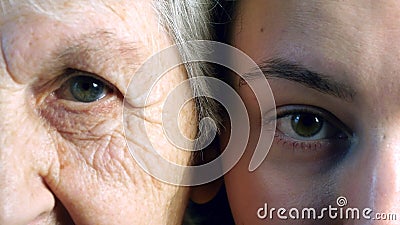 Old and young eye Stock Photo