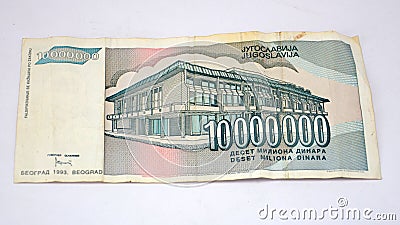 Old yugoslavia dinars, paper money Stock Photo