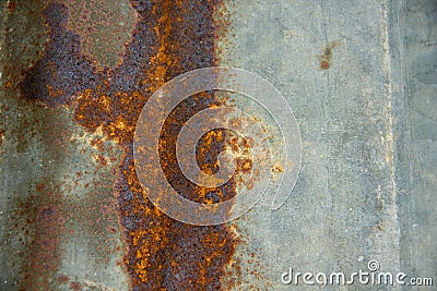 On the old zinc corrode with rust Stock Photo