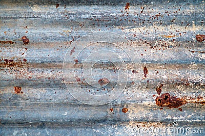 Old zinc roof, rusty metal wall background Stock Photo