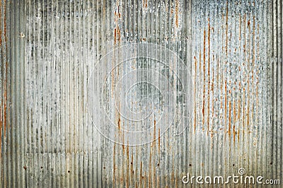 Old zinc wall texture background, rusty on galvanized metal panel sheeting Stock Photo