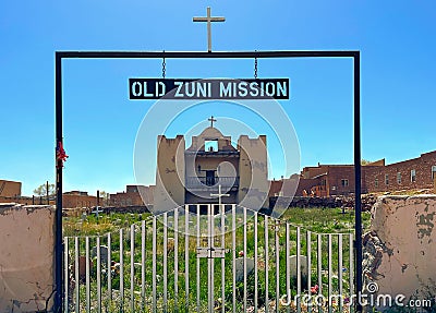 Old Zuni Mission, New Mexico Editorial Stock Photo
