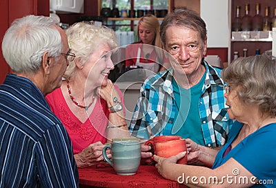 Older Adults in Conversation Stock Photo