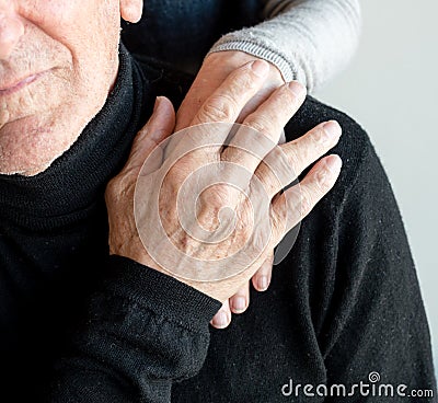 Older couple's hands Stock Photo