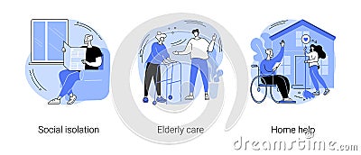 Older people living abstract concept vector illustrations. Vector Illustration