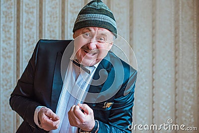 Older weird men , lifestyle of old men Stock Photo