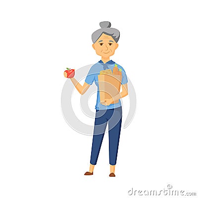 Older women shopping Vector Illustration