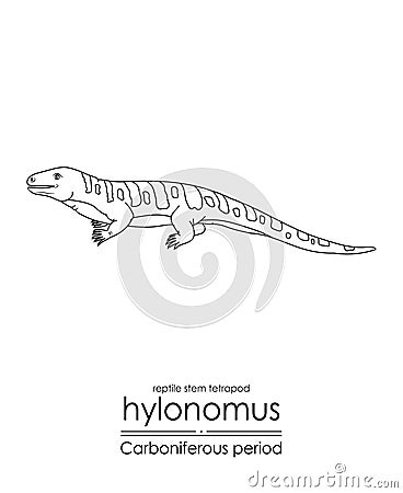 The oldest known reptile Hylonomus Vector Illustration