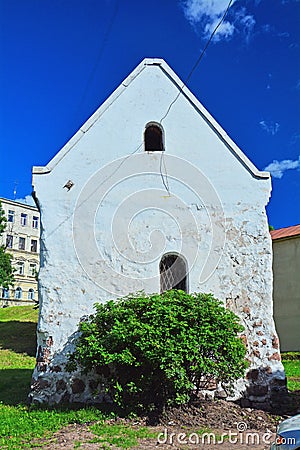 Oldest medieval merchant house in Vyborg, Russia Stock Photo