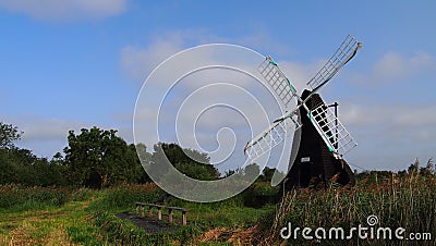 Windmill at Wicken Fen, England Stock Photo