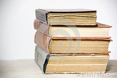 Oldfashion books on white background Stock Photo