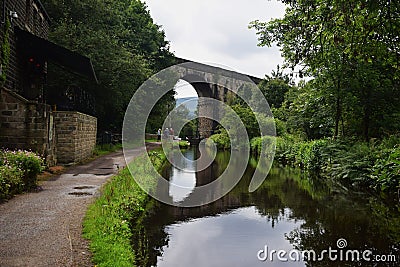 Viaduct at Uppermill Oldham Editorial Stock Photo