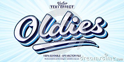 Oldies text, 80s text style and editable text effect Vector Illustration