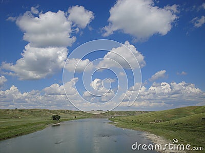 Oldman River around Lethbridge, Alberta, Canada Stock Photo