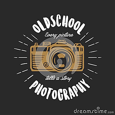 Oldschool photography vintage t-shirt design. Vector illustration. Vector Illustration