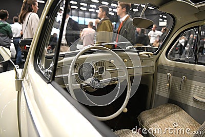 Vintage cars at an exhibition in Salzburg Austria, the `Classic Expo Salzburg` is a large exhibition and fair for classic cars Editorial Stock Photo