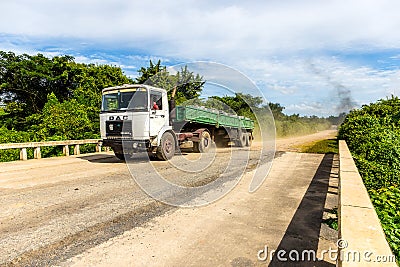 Oldtimer Truck on the Streets of Cuba Editorial Stock Photo