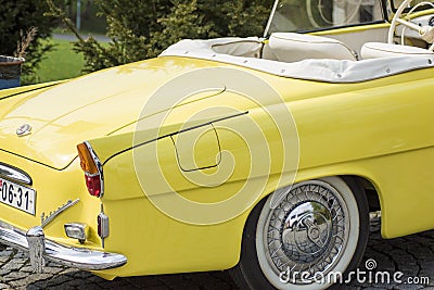 Oldtimer yellow car Editorial Stock Photo