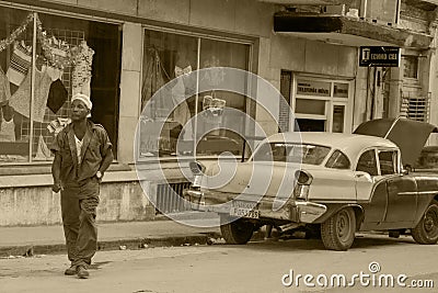 Oldtimers in Cuba Editorial Stock Photo