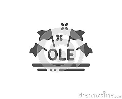 Ole chant icon. Championship with flags sign. Sports event. Vector Vector Illustration