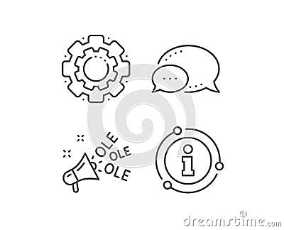 Ole chant line icon. Championship with megaphone sign. Sports event. Vector Vector Illustration