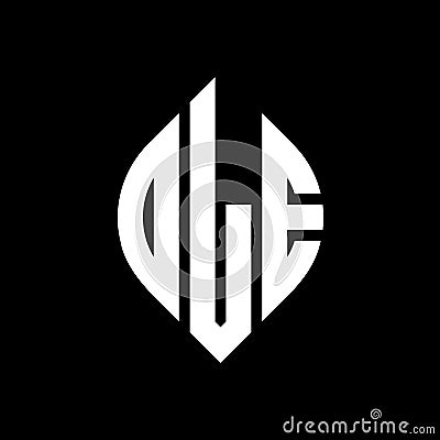 OLE circle letter logo design with circle and ellipse shape. OLE ellipse letters with typographic style. The three initials form a Vector Illustration
