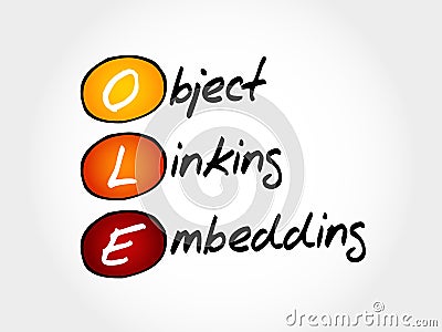 OLE Object Linking and Embedding Stock Photo
