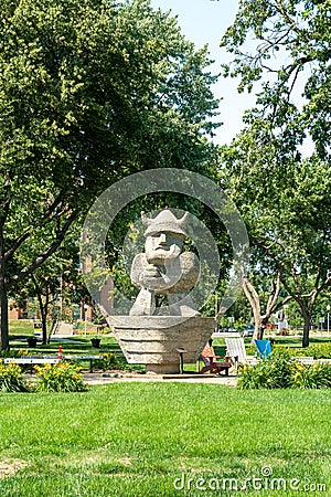 Ole the Viking Statue at the Campus of Augustana Coillege Editorial Stock Photo