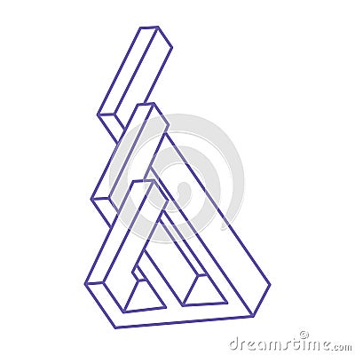 Impossible shapes, optical illusion logo, vector. Optical art objects. Geometric figures. Vector Illustration