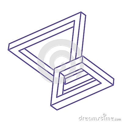 Impossible shape. Sacred geometry figures. Optical illusion. Abstract eternal geometric objects. Vector Illustration