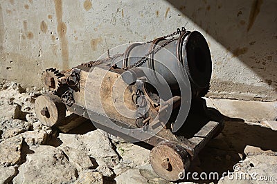 Olesko Castle antique cannon Editorial Stock Photo