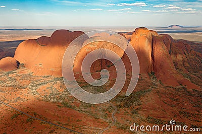 The Olgas - Kata Tjuta - Australia, aerial view. Editorial Stock Photo