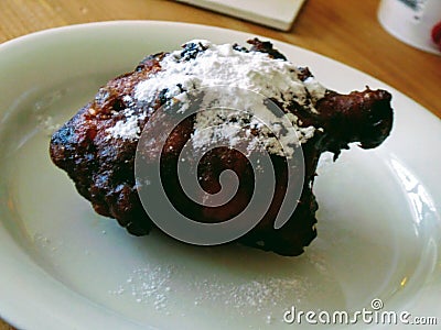 Oliebol, dutch delicious delicacy of new years eve. Stock Photo