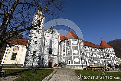 Olimje Castle in Slovenia. Monastery Castle famous buildings in Olimje Slovenia Stock Photo
