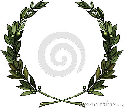 Olive branches wreath Vector Illustration