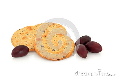 Olive Cracker Biscuits Stock Photo