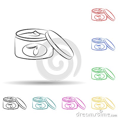 Olive cream multi color set icon. Simple thin line, outline vector of oliver icons for ui and ux, website or mobile application Stock Photo