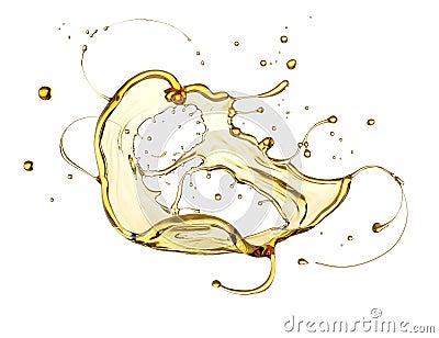 Olive or engine oil splash. Cartoon Illustration
