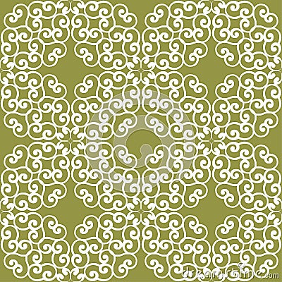Olive green floral seamless pattern Vector Illustration