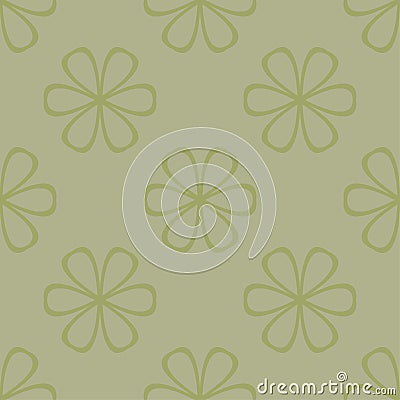 Olive green floral seamless pattern Vector Illustration