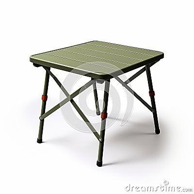 Olive Green Folding Side Table For Camping - Uhd Image Stock Photo