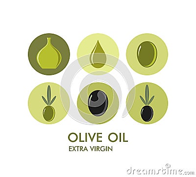 Olive. Icon set Vector Illustration