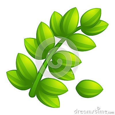 Olive leaf branch icon, cartoon style Vector Illustration