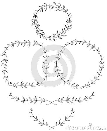 Olive Leaf Laurels and Wreaths Vector Illustration