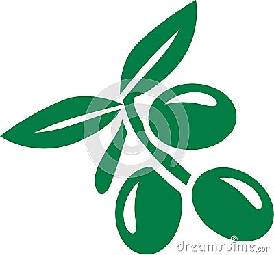 Olive with leaf Vector Illustration