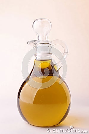 Olive oil carafe Stock Photo